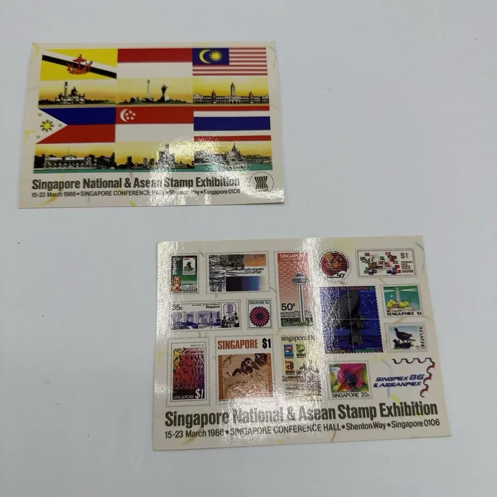 Postcards 1986 Singapore‎ National & ASEAN Stamp Exhibition Commemorative Card